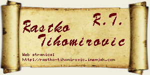 Rastko Tihomirović vizit kartica